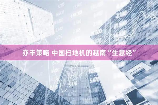 亦丰策略 中国扫地机的越南“生意经”